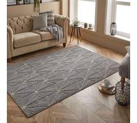 (11. 750N Diamond - Grey, 120 x 170 cm) Modern Geometric Floral Abstract Area Rugs Check Multi Coloured Non Slip Runner