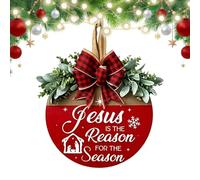 11.8 Inch Decorative Wood Decor with Bow Christmas Signs