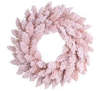 11.8 Inch Pink Artificial Pine Wreath - Faux Flocked Christmas Wreath, Plastic Holiday Door Wreath for Front Door, Christmas Table Centerpiece, Romantic Xmas Indoor/Outdoor Home Deco