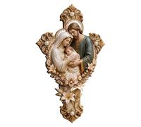 11.8" Inch St Joseph w Jesus Wooden Wall Cross Art Decor, Catholic Decor | Jesus Crucifix Wall Cross with Metal Hook, Religious Wall Decor for Home, Church, Prayer Room, Religious Gift