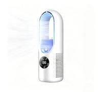 11.8" Mini Bladeless Cooling Tower Fan, Upgraded Brushless Motor Portable Desk Air Circulator Fan, Quiet Small Table Cool Fan with Digital Display for Bedroom Office Dorm (Tower Fan-WH, One Size)