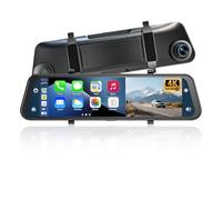 11.8" Mirror Dash Cam Front and Rear 4K+1080P, Car Camera DashCam with CarPlay and Android Auto, Rear View Mirror Dash Cam Night Vision Parking Assist G-Sensor 24H Parking Monitoring (with 64GB Card)