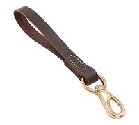11.8" Short Dog Leash, Leather No Tangle Dog Leash Padded Handle with 360° Rotating Hook for Medium Large Dogs Training Walking