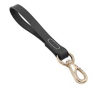 11.8" Short Dog Leash, Leather Pet Traffic Lead Leash Padded Handle for Medium Large Dogs Training Walking