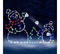 11.8'' Tall Snowman Christmas with Supporting Frames LED Lights Indoor-Outdoor Yard Lawn Decoration - Cute Fun Xmas Holiday Blow Up Party Display (Color : White)