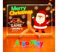 11.8"X7.9" Acrylic LED Drawing Board with 12 Color Markers, LED Note Board with Color, Dry Erase Board w/LED Light, Glowing Memo, Ideal for Office/Home/Kids/Gifts