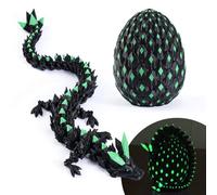 11.81" 3D Printed Mystery Dragon Egg - Glow-in-The-Dark Articulated Dragon, 3D Dragon Fidget Sensory Toy, Kids Dragon Toy for 4+, Birthday Gift & Home Decor for Boys & Girls