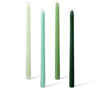 11.81'' 4pcs Taper Candles Sticks, Long Tall Thin Candles Unscented Smokeless Gradient Color Tapered Candlesticks for Table Home Dinner Wedding Festival (Green Series)