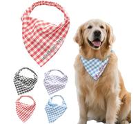 11.81inch Personalized Dog Bandanas Scarf Custom with Name Or Text Soft Triangle Dog Scarf Adjustable Birthday Gift for Small Medium Large Dogs Puppy Cat Pet (Red)