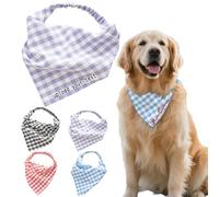 11.81inch Personalized Dog Bandanas Scarf Custom with Name Or Text Soft Triangle Dog Scarf Adjustable Birthday Gift for Small Medium Large Dogs Puppy Cat Pet (Purple)