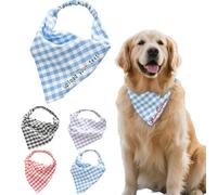 11.81inch Personalized Dog Bandanas Scarf Custom with Name Or Text Soft Triangle Dog Scarf Adjustable Birthday Gift for Small Medium Large Dogs Puppy Cat Pet (Blue)