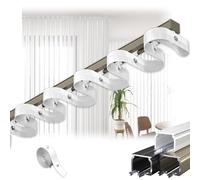 11.8ft Ripple Fold Traverse Rod - Ceiling Track for Room Divider & Wall Mount - Perfect for Living Room Bedroom Bathroom - Elegant Champagne Finish