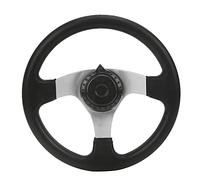 11.8in Steering Wheel with Cap Assy, Metal Core Polyurethane Foam Grip, 3 - Hole Mount Replacement for ATV, Go Kart, UTV, DIY Karting and 150cc-250cc Engine Vehicles