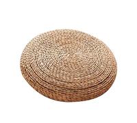 11.8in Straw Flat Seat Cushion, Tatami Seat Cushion,Japanese Style Weaving Rattan Futon Round Cushion, Versatile Breathable Straw Flat Pad for Yoga Mat Soft Pouf Tatami Floor Cushion (30CM Cattails)
