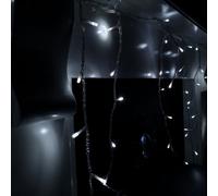 Samuel Alexander 480 LED 11.8m Snowing Iciclebrights Indoor Outdoor Multifunction Christmas Icicle Lights on Clear Cable with Timer in Cool White