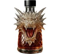 11.8oz/350ML Personalised Whiskey Decanter Glass Bottle, 3D Dragon Animal-Shaped Art Statue Sculpture Whisky Decanter, Novelty Animal Wine Decanters Craft Wine Bottle Gift, for Men Whiskey Lovers