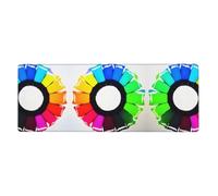 11.8x31.5 inch Extra Large Colored Crayon Circles Printed Mouse Pad for RGB Keyboards and Mice, Suitable for Gaming and Office Use.