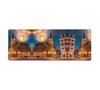 11.8x31.5 inch Extra Large Fiery Red Street Printed Mouse Pad for RGB Keyboards and Mice, Suitable for Gaming and Office Use.