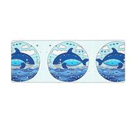 11.8x31.5 inch Extra Large Small Whale Swimming Printed Mouse Pad for RGB Keyboards and Mice, Suitable for Gaming and Office Use.