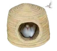 11.8x8.3 Inch Bird Nesting Box Straw Woven Warm Windproof Parakeet Nesting Box Portable for Birds Pigeons and Parrots
