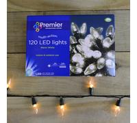 11.9m 120 LED Premier Christmas Lights - Multi Action C6 Bulb in Warm White Samuel Alexander Beige One Size