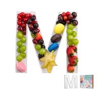 11" Acrylic Letter & Number Charcuterie Tray - Reusable Fillable Alphabet Box for Candy, Snacks, Cupcakes - Serving Platter for Birthday, Wedding, Baby Shower Party (M, 11 Inch)