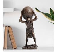 11” Bronze Atlas Statue, Greek Mythology Atlas Carrying The World Statue, Handmade Bronze Sculpture for Home Office Decor, Unique Gift for Mythology & Art Lovers