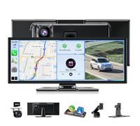 11" Car Play Screen with Dash Cam Front Rear 2.5K+1080P, Wireless CarPlay & Android Auto, Loop Recording, 64GB Card, 1920 * 720P Car Tablet Pro Max 2026, Mirror Link, GPS Navigation, OTA Update