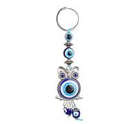 11 cm Evil Eye Keychain, Owl Keyring for Women Turkish Blue Eye Charm Pendant for Wall Hanging Ornament Blessing Gift