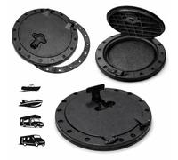 11" Deck Hatch Cover Black ABS Inspection Plate 28cm Waterproof Kayak Canoe Boat RV Marine Access Hatch with Rubber Seal
