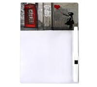 (11 Designs) A5 Magnetic White Board Memo Board for Fridge with Drywipe Marker Pen - Easy to Wipe Planner Shopping Schedule Diet Notes Office Organiser (Balloon Girl)