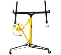 11' Drywall Lift RocwooD Panel Hoist Plasterboard Jack Lifter Rolling Tool 68KG 121cm x 487cm Pannels 150lbs/68KG 86cm-335cm 12 Month Warranty Caster Wheels