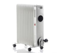 Daewoo 2500W Oil Filled Radiator Portable 11 Fin Heater LED Display Remote White
