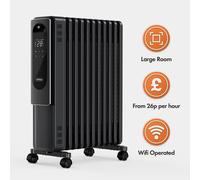11 Fin Smart Oil Filled Radiator 2500W with Digital Display - Black