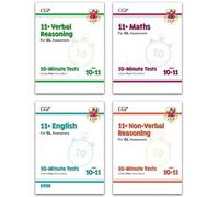 11+ GL 10-Minute Tests Age 10-11 Collection 4 Books Set: Maths, English, Verbal Reasoning, Non-Verbal Reasoning