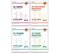 11+ GL Ages 10-11 Practice Book & Assessment Tests 4 Books Set (English, Maths, Verbal and Non-Verbal Reasoning)