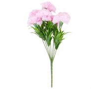11 Head Artificial Silk Flower Carnation Artificial Flowers Bouquet Green for LEAF for Home Decoration(for PINK)