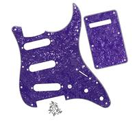 11 Hole 4 Ply SSS Guitar Pickguard Scratch Plate With Back Plate And Screws For For ST Electric Guitar Parts Guitar Replacement Pickguard (Color : 05)