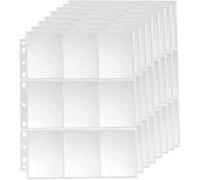 11 Hole Card Refill Sleeves for A4 2 3 4 Ring Binder, 540 Pocket 30 Sheets | 9-Pocket double-sided trading card refill pages, Fits A4 binders, Holds pokemon, football, baseball, sports & business cards
