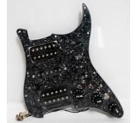 11-Hole Prewired Loaded HSH Pickguard Assembly Compatible with Fender Strat Guitar, Alnico 5 HSH Humbucker Single Coil Pickup Set,3 Coil Split Switches,Mute Switch,Copper Shaft Potentiometers
