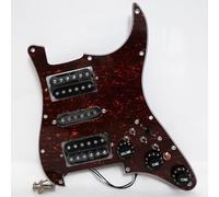 11-Hole Prewired Loaded HSH Pickguard Assembly for Fender Strat Electric Guitar, Pickguard Enlarged Bridge Cutout Compatible with Floyd Rose Style and Most Double-Locking Tremolo Bridges