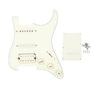 11 Hole SSH Pre Wired Guitar Loaded Pickguard Replacement Set, Electric Guitar Loaded Pickguard, 3 Ply White Pearl Pickguard with Pure Aluminum Foil, Dual Rail Dual