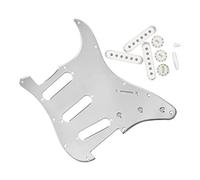 11 Hole SSS Guitar Pickguard Pickup Cover Tone Volume Knobs Converter Tips For For ST Guitar Accessories Guitar Replacement Pickguard (Color : 1ply silver mirror)