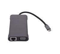 11 in 1 Docking Station Type C USB C Hub with 4K HDMI VGA 100W PD USB3.0 USB2.0 SD TF Card Reader RJ45 Ethernet Audio 3.5mm for Office and Home Aluminum Alloy