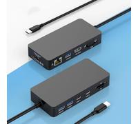 11 in 1 Microsoft Surface Thunderbolt 4 Dock Triple Displays, Surface Docking Station with 4K HDMI+DP+VGA for Surface Pro 11/10/9/8/X/7+/7, Laptop 7/6/5/4/3, Laptop Studio 2/1, Go 4/3/2/1