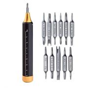 11 in 1 Mini Precision Screwdrive Set, Professional Magnetic Mini Repair Tool Kit with 11 Magnetic Bits for Phone, Computer, Watch, Laptop, Ring Doorbell, Eyeglass, Electronic (Dark Golden)