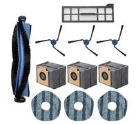 11-in-1 Replacement Kit for Eufy X10 Pro Omni Robot Vacuum: 1 Main Brush, 3 Mop Pads, 3 Side Brushes, 1 HEPA Filters, 3 Dust Bags High Performance