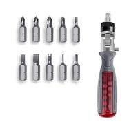 11 in 1 Screwdriver Set 180° Angle Adjustable Racheting Screwdriver with Various Bits Hidden in The Handle Save for Time Holder for Tool Box