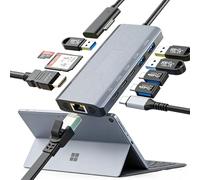 11-in-1 Surface Pro Docking Station, Surface Dock 4K@60HZ HDMI Surface Docking Station for MS Surface Pro 12/11/10/9/8/X/7/6/5/4/3, Surface Laptop 6/5/4/3/2/1, Surface Laptop Go 3/2/1, Surface Book