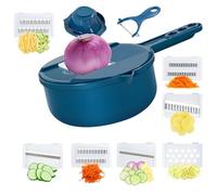 11 in 1 Vegetable Chopper | Mandoline Vegetable Slicer | Onion Veggie Food Chopper with Container | Kitchen Gadgets | Cheese Grater | Julienne Cutter Dicer Grater for Slicing Grating Julienning